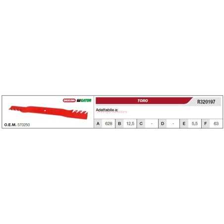 TORO Rasentraktor Rasenmäher Mähmesser R320197 | NewgardenParts.com