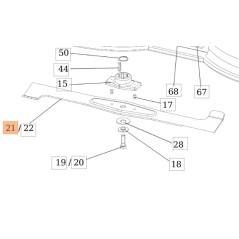 Lama trattorino tagliaerba modelli OM124/22 HP 68120046 OLEOMAC | NewgardenParts.com