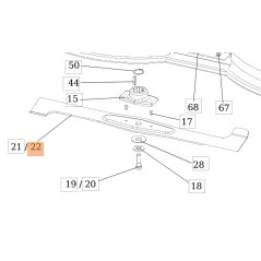 Lama trattorino tagliaerba rasaerba modelli OM124/22 68120045 OLEOMAC | NewgardenParts.com