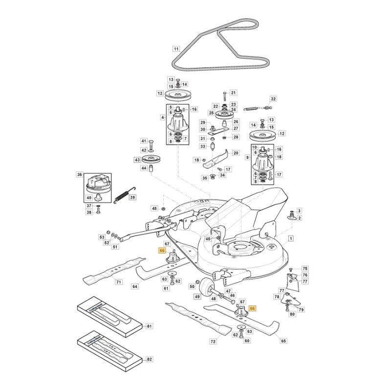 Mozzo portalama ORIGINALE STIGA trattorino tagliaerba 1228h - 1330m 1134-9159-01