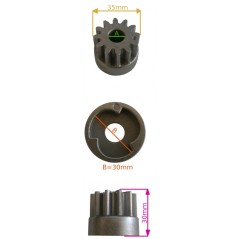 Left-hand wheel drive pinion ORIGINAL STIGA lawn mower COMBI 48 SQ - COMBI 53