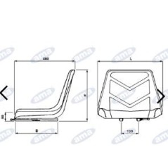 Self-floating seat with guide width 395mm agricultural tractor | NewgardenParts.com