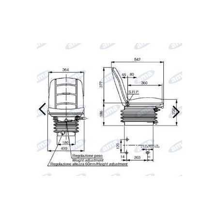 Sedile compact con molleggio meccanico per trattrice agricola AMA