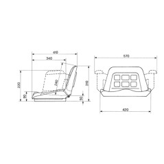 Siège COBO avec guide et ceinture de sécurité pour tracteur agricole | NewgardenParts.com