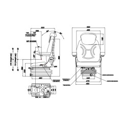 GRAMMER schwarz pvc mechanisch gefederter Sitz für Ackerschlepper