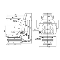 Siège à suspension pneumatique COBO pour tracteur agricole | NewgardenParts.com