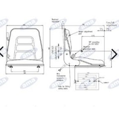 Sedile in sky nero con molleggio incorporato per trattore agricolo 38026 | NewgardenParts.com