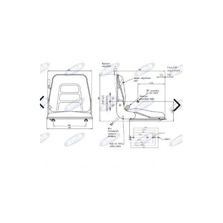 Asiento sky negro con suspensión integral para tractor agrícola 38026