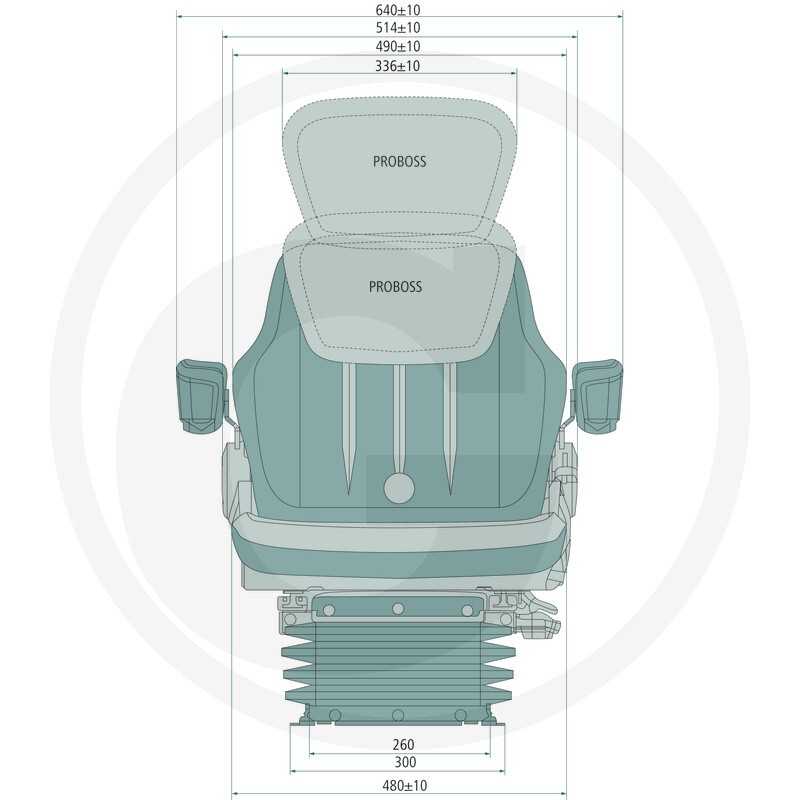 ProBoss Sitz AS 2480 Luftgefedert – Stoff Schwarz, Passt Zu Grammer MSG 95 G/721