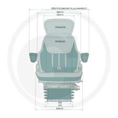 PROBOSS AS3520 siège de tracteur agricole à suspension pneumatique LS95H1/90A(R)