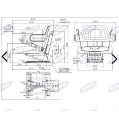 Sitz 3er Serie Wrap-Around-Himmelsitz für AMA Ackerschlepper 75605 | NewgardenParts.com