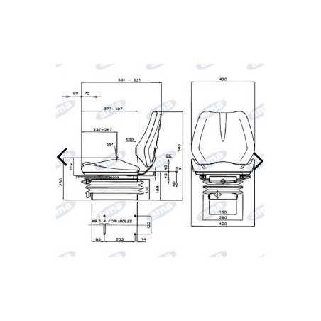 Asiento SMALL sky con suspensión mecánica para tractor agrícola AMA