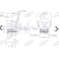 Asiento TOP con suspensión mecánica para tractor agrícola AMA | NewgardenParts.com