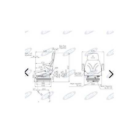 TOP seat with pneumatic suspension for AMA farm tractor 10550