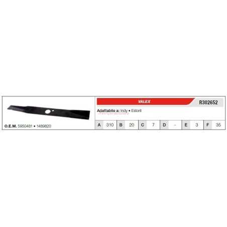 VALEX Rasentraktor Rasenmäher INDY Klinge R302652 | NewgardenParts.com