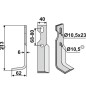 Lame de bineuse 350-675 350-674 UNIVERSAL côté droit 213mm