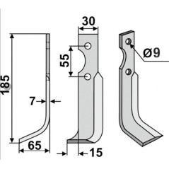 Lama zappa motocoltivatore motozappa compatibile 350-068 CARRARO ANTONIO Sx | NewgardenParts.com