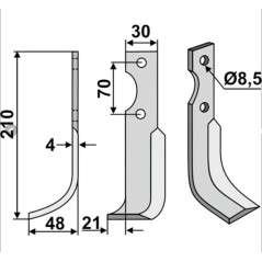 Motor cultivador azada pala cultivadora 350-680 350-681 AGRIA dx sx 210mm | NewgardenParts.com