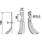 Verstellbare Bodenfräse Hackenblatt 350-111 BCS rechts 190mm