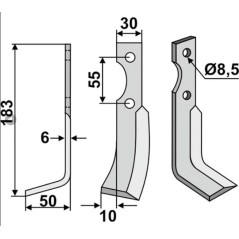 Lama zappa motocoltivatore motozappa fresa compatibil 350-591 CARRARO ANTONIO dx | NewgardenParts.com