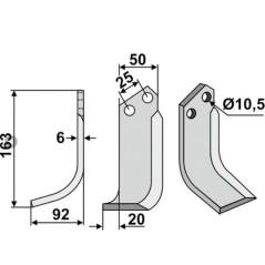 Lama zappa motocoltivatore motozappa fresa compatibile 350-112 BERTOLINI Sx 163 | NewgardenParts.com