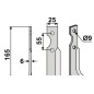 Pala motocultor compatible 350-277 GRILLO dx 165mm