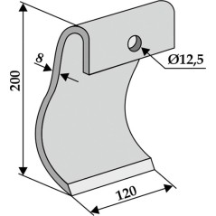 Lama zappa motocoltivatore motozappa fresa compatibile 350-468 DÜCKER 200mm | NewgardenParts.com