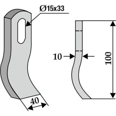 Lama zappa motocoltivatore motozappa fresa compatibile 350-499 HERDER 100mm | NewgardenParts.com