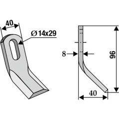 Lama zappa motocoltivatore motozappa fresa compatibile 350-516 SMA T59 96mm | NewgardenParts.com