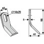 Rotary tiller hoe blade compatible 350-516 SMA T59 96mm