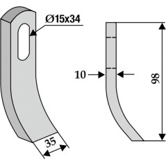 Chain hoe tiller blade COMPATIBLE 350-535 VOTEX 45-03.030 | NewgardenParts.com