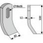 Rotary tiller hoe blade compatible 350-536 VOTEX 45-03.190