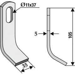 Lama zappa motocoltivatore motozappa fresa compatibile 350-537 VOTEX 45-03.010 | NewgardenParts.com