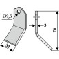 Rotary tiller hoe blade compatible 350-549 BOMFORD 70mm