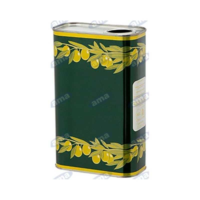 Bidon d'huile 0.25 l rectangulaire vert goutte jaune trou D24 - 40 pièces