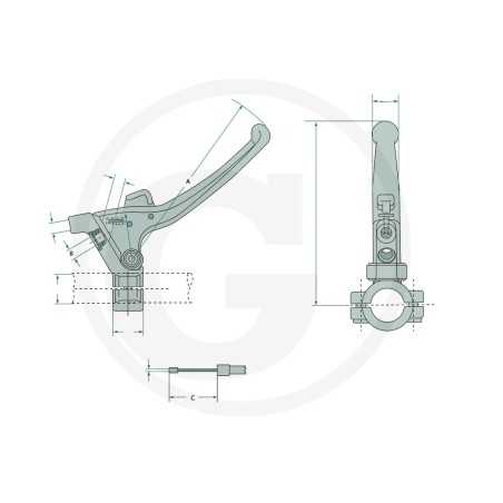 Levier de réglage pour le câble de commande MAGURA UNIVERSAL 27270443