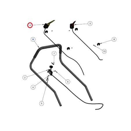 Leva e cavo trazione ORIGINALE GRIN rasaerba tagliaerba spm53 pro b&s PRT-0106 | NewgardenParts.com