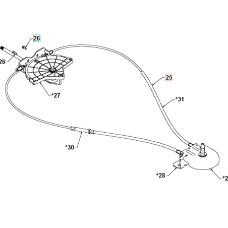 LEVA KIT CON CAVI 532428272 ORIGINALE HUSQVARNA | NewgardenParts.com