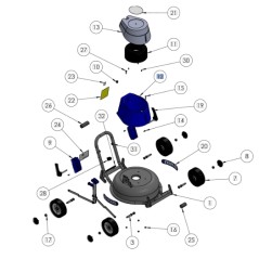 Poignée de tondeuse à gazon GRIN ORIGIN EM37 assemblée à la poignée | NewgardenParts.com