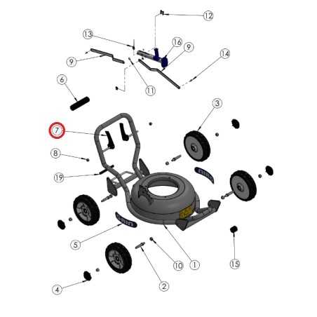 ORIGINAL GRIN lawn mower handle assembly hm37 - hm46a - hm53a ASM-0031 | NewgardenParts.com