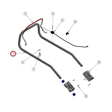 ORIGINAL GRIN lawn mower handle mower models hm37 - hm46 - hm53a PRT-0085 | NewgardenParts.com