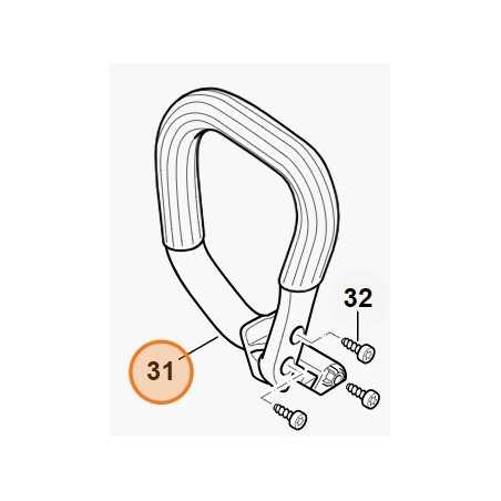 TUBULAR CHAINSAW HANDLE MODELS MSA60 MSA140 ORIGINAL STIHL 1254-791-1700 | NewgardenParts.com