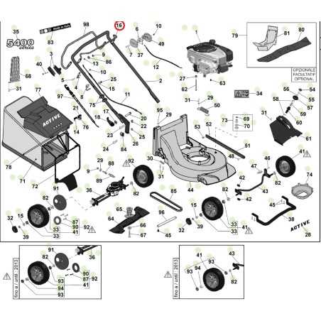 ORIGINAL ACTIVE Rasenmäher Mäher schmal schwarzer Rohrbremsgriff 051605 | NewgardenParts.com