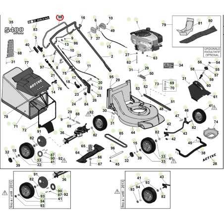 ORIGINAL ACTIVE schmaler Rohrstiel-Rasenmäher mit Selbstantrieb 051284 | NewgardenParts.com