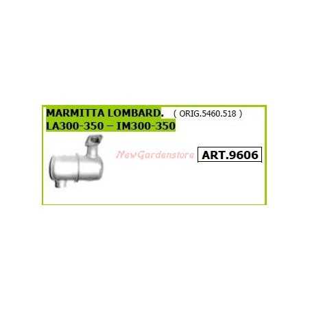 Silenciador LOMBARDINI para motocultor LA300 350 IM300 350 9606 | NewgardenParts.com