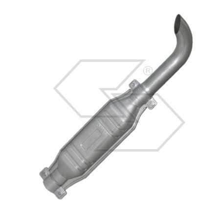 Small curved pipe mini muffler for farm tractor code A10809 | NewgardenParts.com