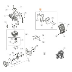 ORIGINAL OLEOMAC débroussailleuse BCH 250S - PPH 250 61462005R | NewgardenParts.com