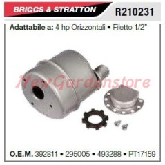 B&S Schalldämpfer Schalldämpfer Rasenmäher Mäher 4HP horizontal R210231 | NewgardenParts.com