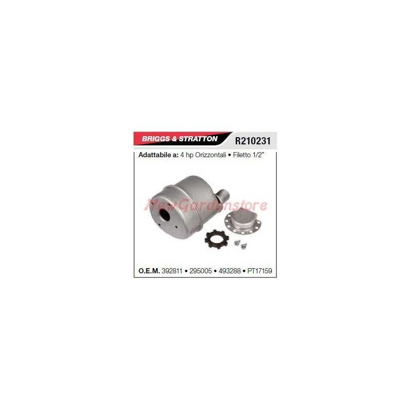 B&S Schalldämpfer Schalldämpfer Rasenmäher Mäher 4HP horizontal R210231