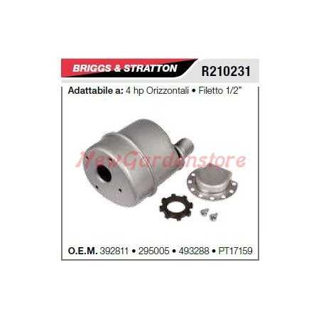 B&S silenciador cortacésped cortacésped 4HP horizontal R210231 | NewgardenParts.com